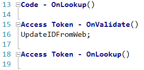 Access Token OnValidate trigger code in C/AL